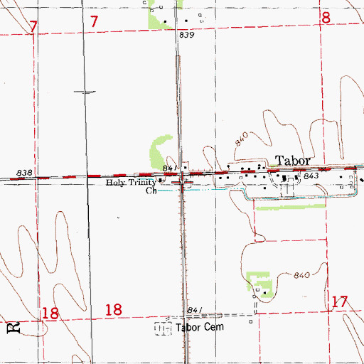 Topographic Map of Presbyterian Cemetery, MN
