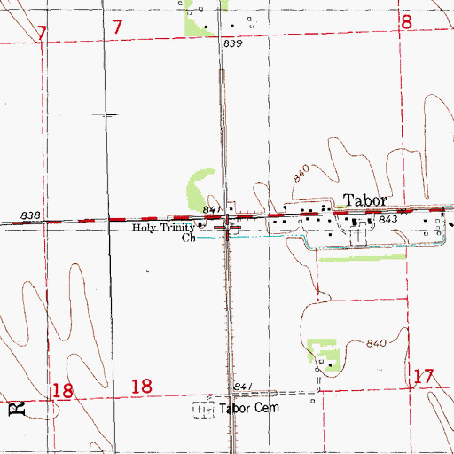 Topographic Map of Presbyterian Cemetery, MN