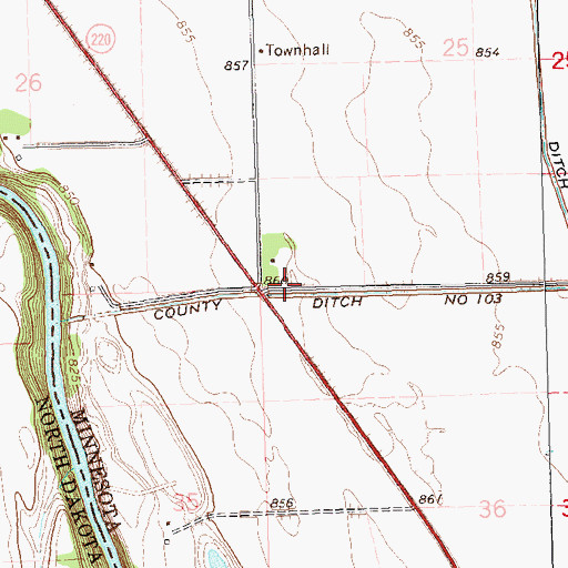 Topographic Map of Neby Post Office (historical), MN
