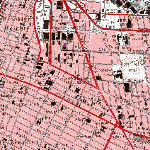 Topographic Map of Hoyt Street Station, NY