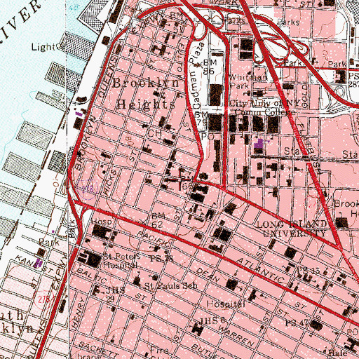 Topographic Map of Packer Collegiate Institute, NY