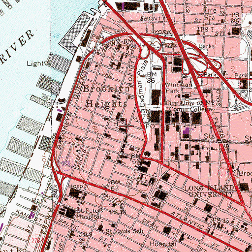 Topographic Map of Saint Ann's and the Holy Trinity Church, NY