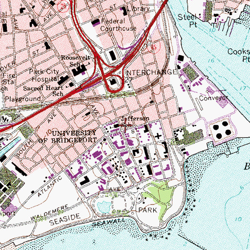 Topographic Map of Jefferson School, CT