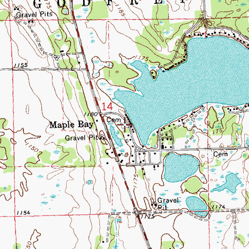 Topographic Map of Maplebay Post Office (historical), MN