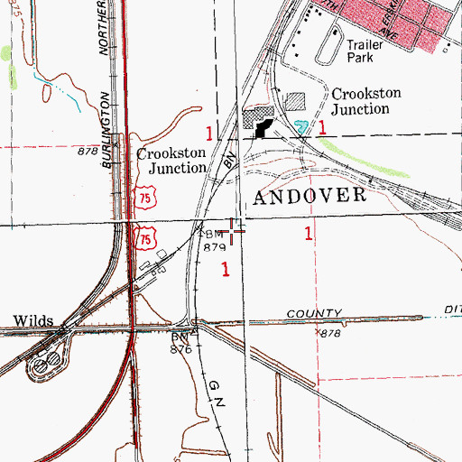 Topographic Map of Carman Post Office (historical), MN