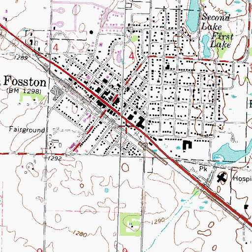 Topographic Map of Fosston Law Enforcement Center, MN
