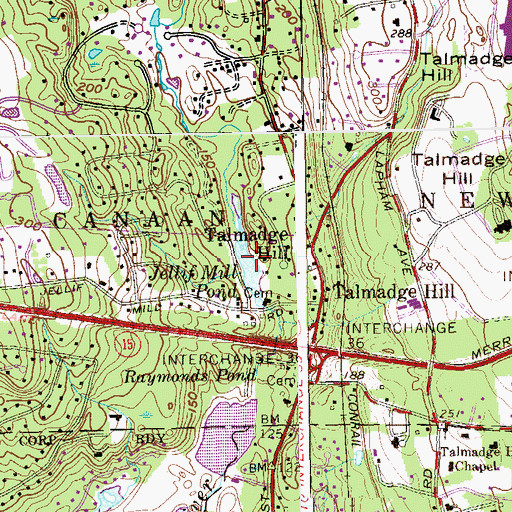 Topographic Map of Jellif Mill Pond, CT