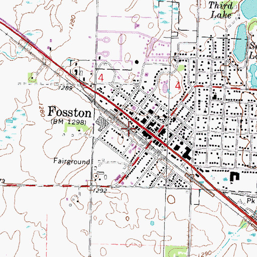 Topographic Map of Fosston, MN