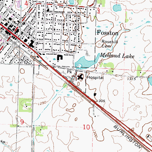 Topographic Map of Essentia Health Fosston Clinic and Hospital, MN