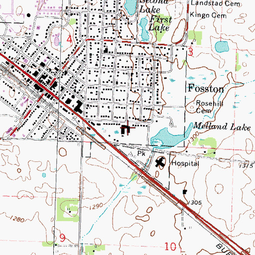 Topographic Map of Magelssen Elementary School, MN