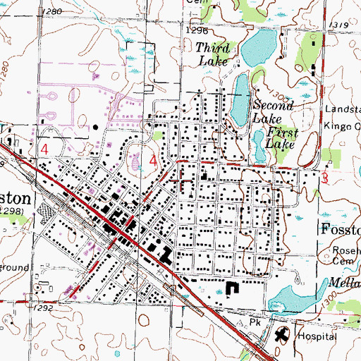 Topographic Map of First English Lutheran Church, MN