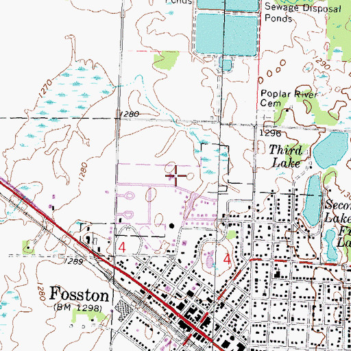 Topographic Map of First Baptist Church, MN