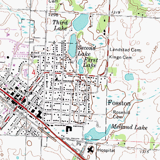 Topographic Map of Saint Mary's Church, MN