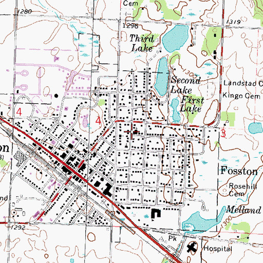 Topographic Map of Hope Lutheran Church, MN