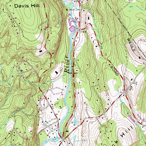 Topographic Map of Jennings Brook, CT