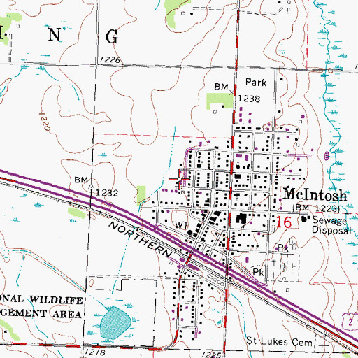 Topographic Map of Bartz Mobile Home Park, MN