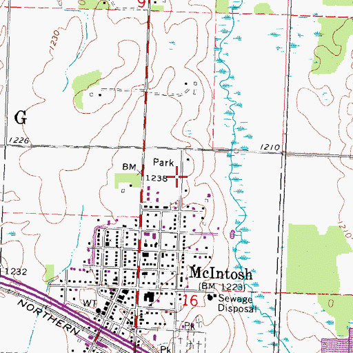 Topographic Map of McIntosh Manor Nursing Home, MN