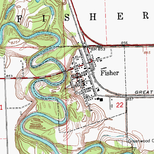 Topographic Map of Trinity Lutheran Church, MN