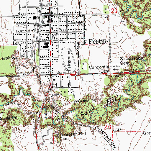 Topographic Map of Fair Meadow Nursing Home, MN