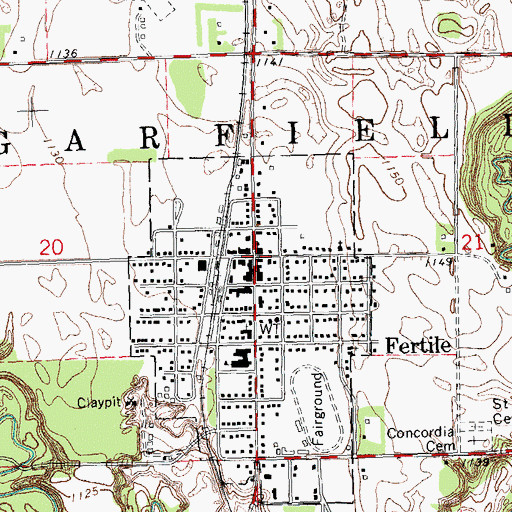 Topographic Map of Hagen's Mobile Home Park, MN