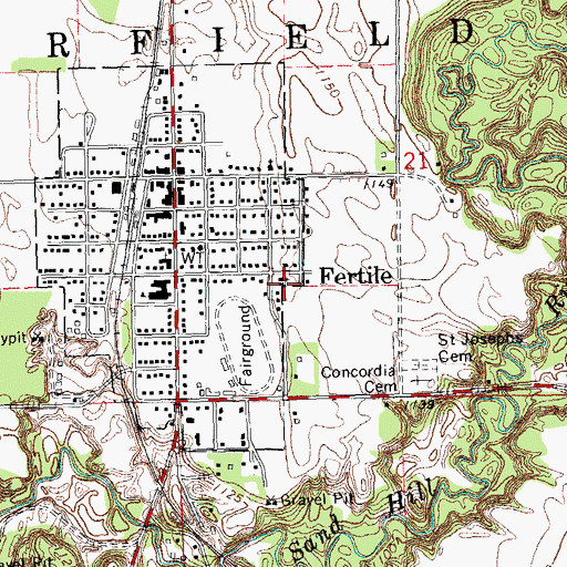 Topographic Map of Saint Joseph's Catholic Church, MN