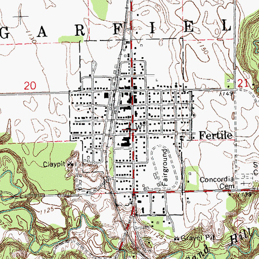 Topographic Map of Concordia Lutheran Church, MN