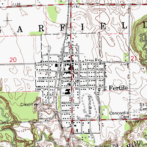 Topographic Map of Hope Evangelical Free Church, MN