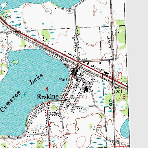 Topographic Map of Saint Michael's Park Campground, MN