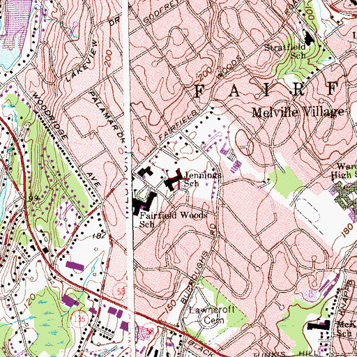 Topographic Map of Jennings School, CT