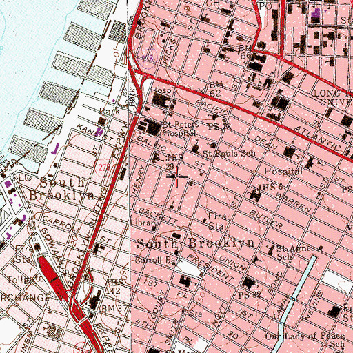 Topographic Map of Christ Church and Holy Family, NY