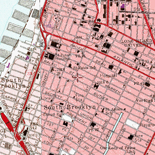 Topographic Map of Brooklyn Heights Montessori School Annex, NY