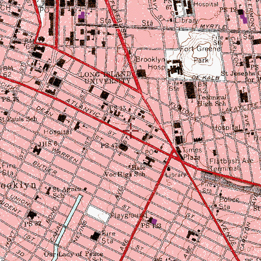 Topographic Map of House of the Lord Pentecostal Church, NY