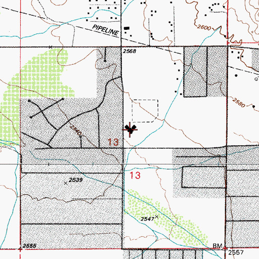 Topographic Map of Southwest Alternative Middle School, AZ