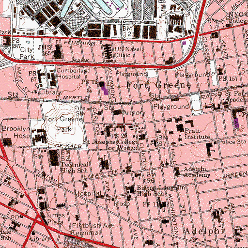 Topographic Map of Eglise Baptiste d'Expression Francaise, NY