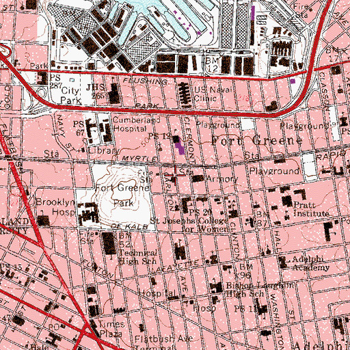 Topographic Map of Institutional Church of God in Christ, NY