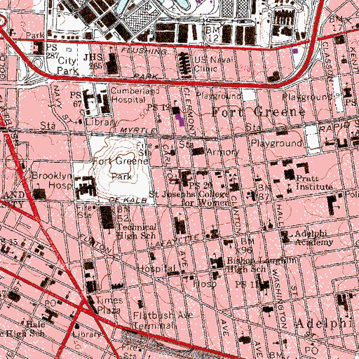 Topographic Map of Church of Saint Michael and Saint Mark, NY
