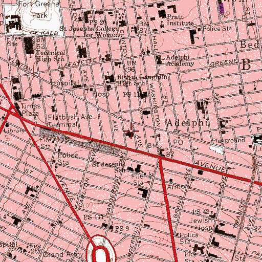 Topographic Map of Church of Saint Luke and Saint Matthew, NY
