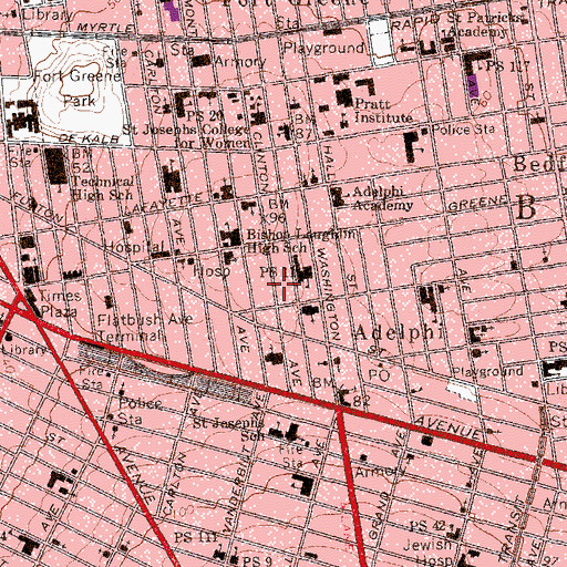 Topographic Map of Galilee Baptist Church, NY