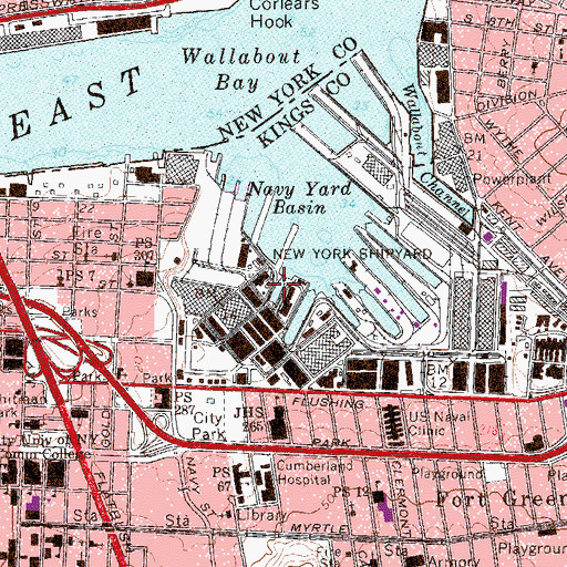 Topographic Map of Dry Dock Number 1, NY