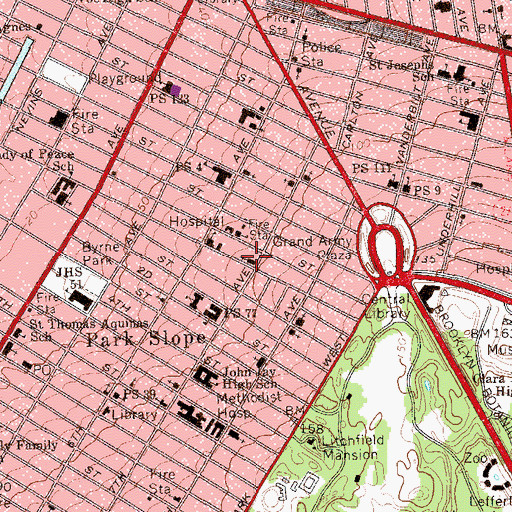 Topographic Map of Old First Reformed Church, NY