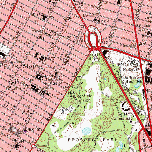 Topographic Map of Poly Prep Lower School, NY