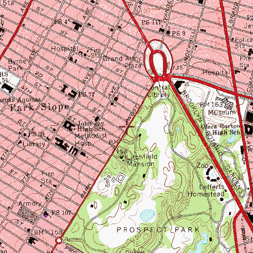 Topographic Map of Brooklyn Ethical Culture Society Meeting House, NY