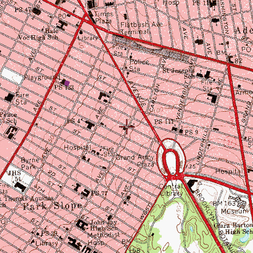 Topographic Map of Memorial Presbyterian Church, NY
