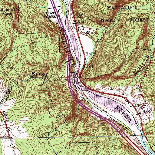 Topographic Map of Jericho Brook, CT