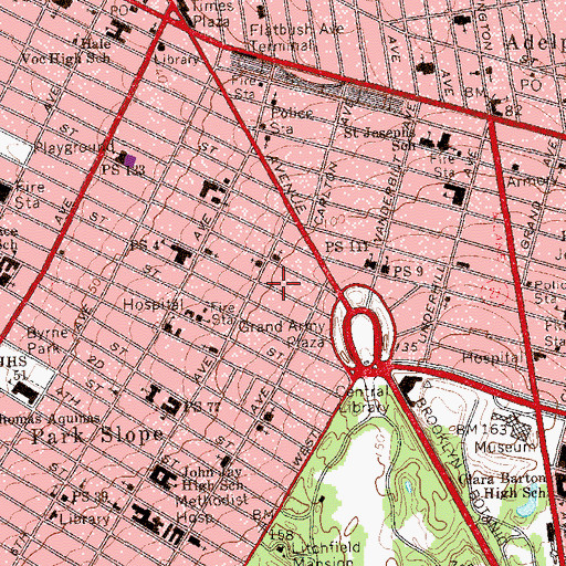 Topographic Map of Berkeley-Carroll School, NY