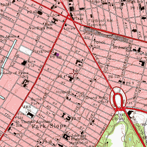Topographic Map of Helen Owen Carey Child Development Center, NY