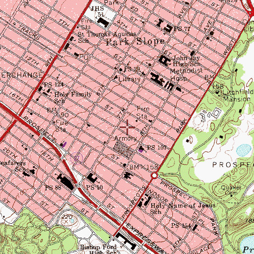 Topographic Map of Ansonia Court, NY