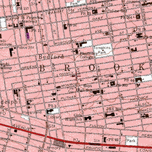 Topographic Map of John Wesley United Methodist Church, NY