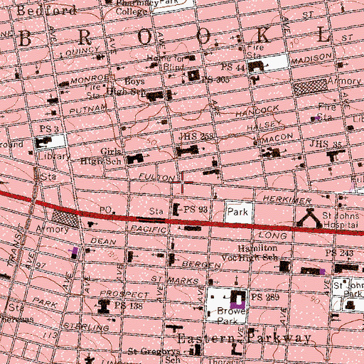 Topographic Map of Bedford-Stuyvesant Restoration Plaza, NY