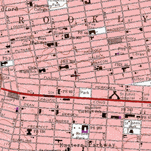 Topographic Map of First African Methodist Episcopal Zion Church, NY